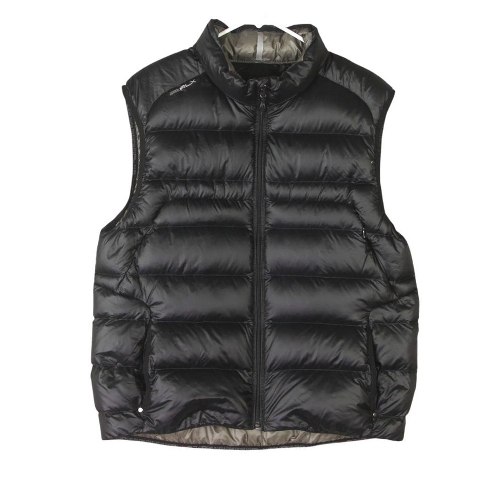 RLX Ralph Lauren Full Zip Down Puffer Jacket Womens Size X-Large Black 80% Down